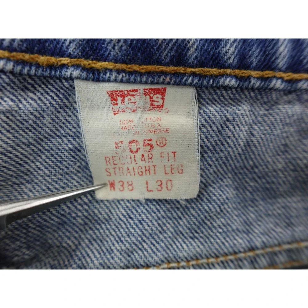 Vintage Levis 505 Shorts Mens 38 Blue Denim Cut Off Distressed USA‎ Orange Tab